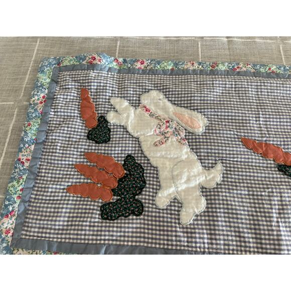 Embroidered Bunny Easter Carrot Table Runner 51" X 16" - Picture 3 of 6